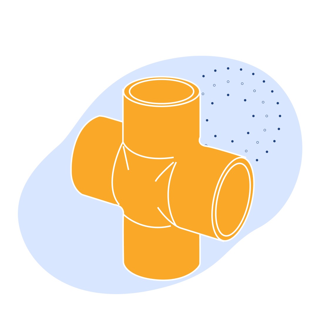 Чугунная крестовина раструб-фланец Ду 125 мм